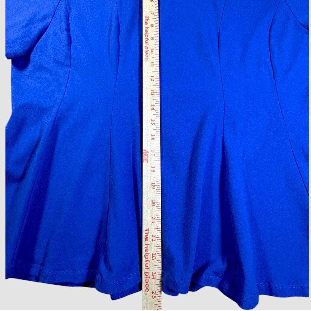 Rebel Wilson x Angels Womens 2X Blue‎ Structured Swing Blouse Cotton Stretch Top - Picture 7 of 10